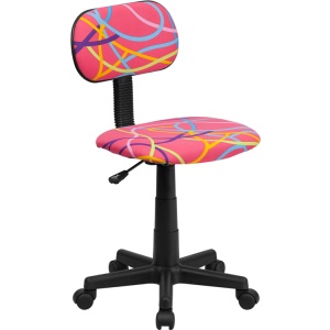 Multi-Colored Swirl Printed Pink Swivel Task Chair - by Flash Furniture