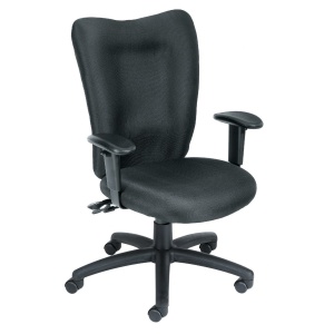 Multi-Function Office Chair with Black Crepe Fabric Upholstery - With Seat Slider by Boss Office Products