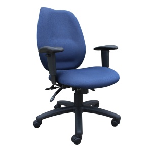 Multi-Function Office Chair with Blue Crepe Fabric Upholstery - With Seat Slider by Boss Office Products
