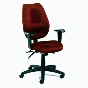Alternative view of Multi-Function Office Chair with Burgundy Crepe Fabric Upholstery - Without Seat Slider by Boss Office Products