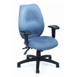 Multi-Function Office Chair with Gray Crepe Fabric Upholstery - With Seat Slider by Boss Office Products