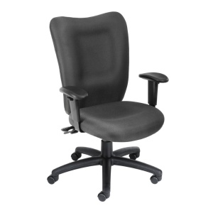 Multi-Function Office Chair with Gray Crepe Fabric Upholstery - Without Seat Slider by Boss Office Products