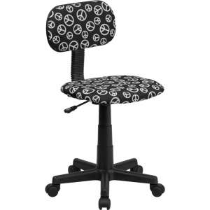 Peace Sign Printed Swivel Task Chair - by Flash Furniture
