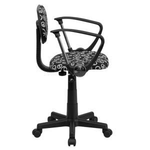 Alternative view of Peace Sign Printed Swivel Task Chair with Arms - by Flash Furniture
