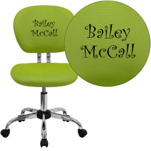 Personalized Mid-Back Apple Green Mesh Swivel Task Chair with Chrome Base - by Flash Furniture