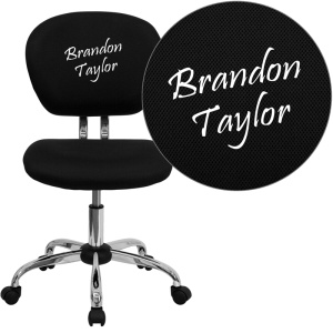 Personalized Mid-Back Black Mesh Swivel Task Chair with Chrome Base - by Flash Furniture