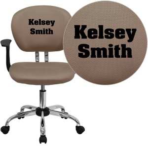 Personalized Mid-Back Coffee Brown Mesh Swivel Task Chair with Chrome Base and Arms - by Flash Furniture