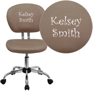 Personalized Mid-Back Coffee Brown Mesh Swivel Task Chair with Chrome Base - by Flash Furniture