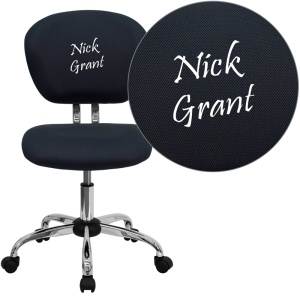 Personalized Mid-Back Gray Mesh Swivel Task Chair with Chrome Base - by Flash Furniture