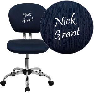 Personalized Mid-Back Navy Mesh Swivel Task Chair with Chrome Base - by Flash Furniture