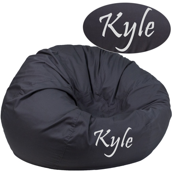 Personalized-Oversized-Solid-Gray-Bean-Bag-Chair-by-Flash-Furniture