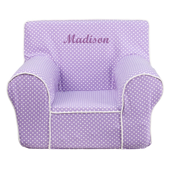 Personalized-Small-Lavender-Dot-Kids-Chair-with-White-Piping-by-Flash-Furniture