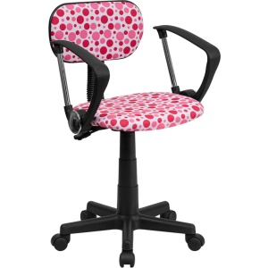 Pink-Dot-Printed-Swivel-Task-Chair-with-Arms-by-Flash-Furniture
