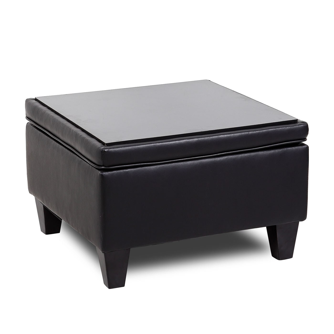 Reception Ottoman with Black LeatherPlus Upholstery by Boss Office Products