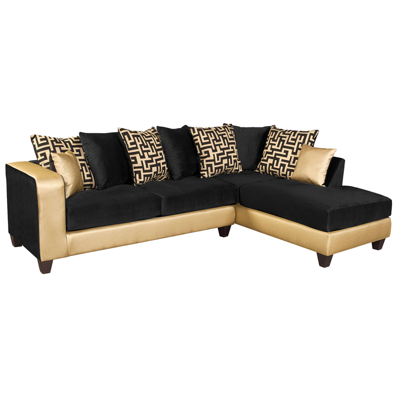 Riverstone Implosion Black Velvet Sectional by Flash Furniture