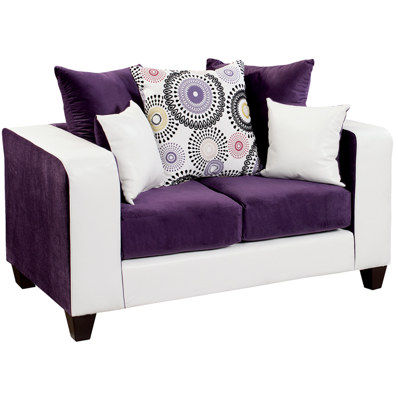 Riverstone Implosion Purple Velvet Loveseat by Flash Furniture