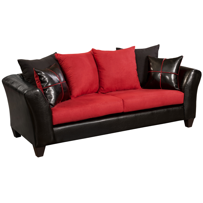 Riverstone Victory Lane Cardinal Microfiber Sofa - by Flash Furniture