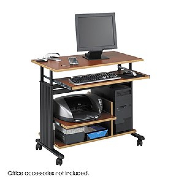 Safco-MUV-Mini-Tower-Adjustable-Height-Workstation-in-Cherry