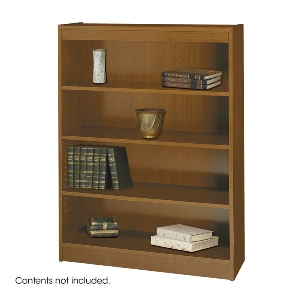 Safco-WorkSpace-4-Shelf-Square-Edge-Veneer-Bookcase-in-Medium-Oak