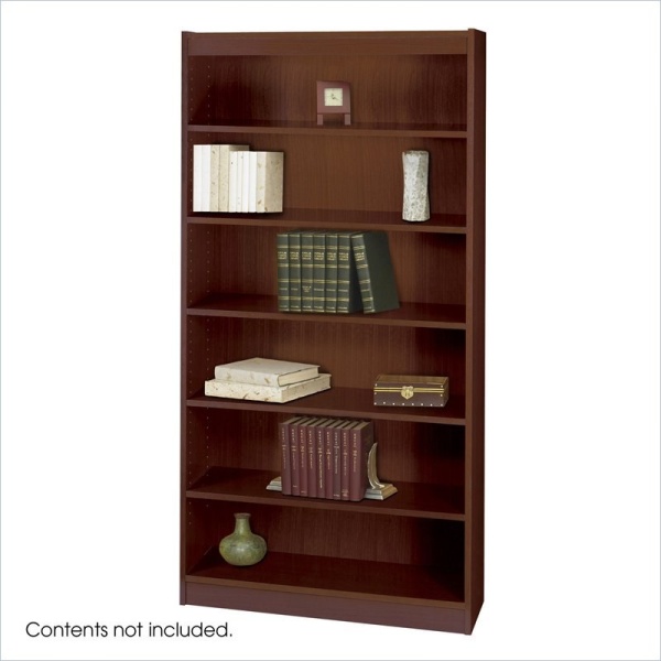 Safco-WorkSpace-6-Shelf-Square-Edge-Veneer-Bookcase-in-Mahogany