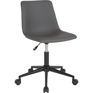 Siena Home and Office Task Chair in Gray Leather by Flash Furniture by Flash Furniture