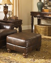 Signature Design by Ashley Fresco Antique DuraBlend Accent Ottoman