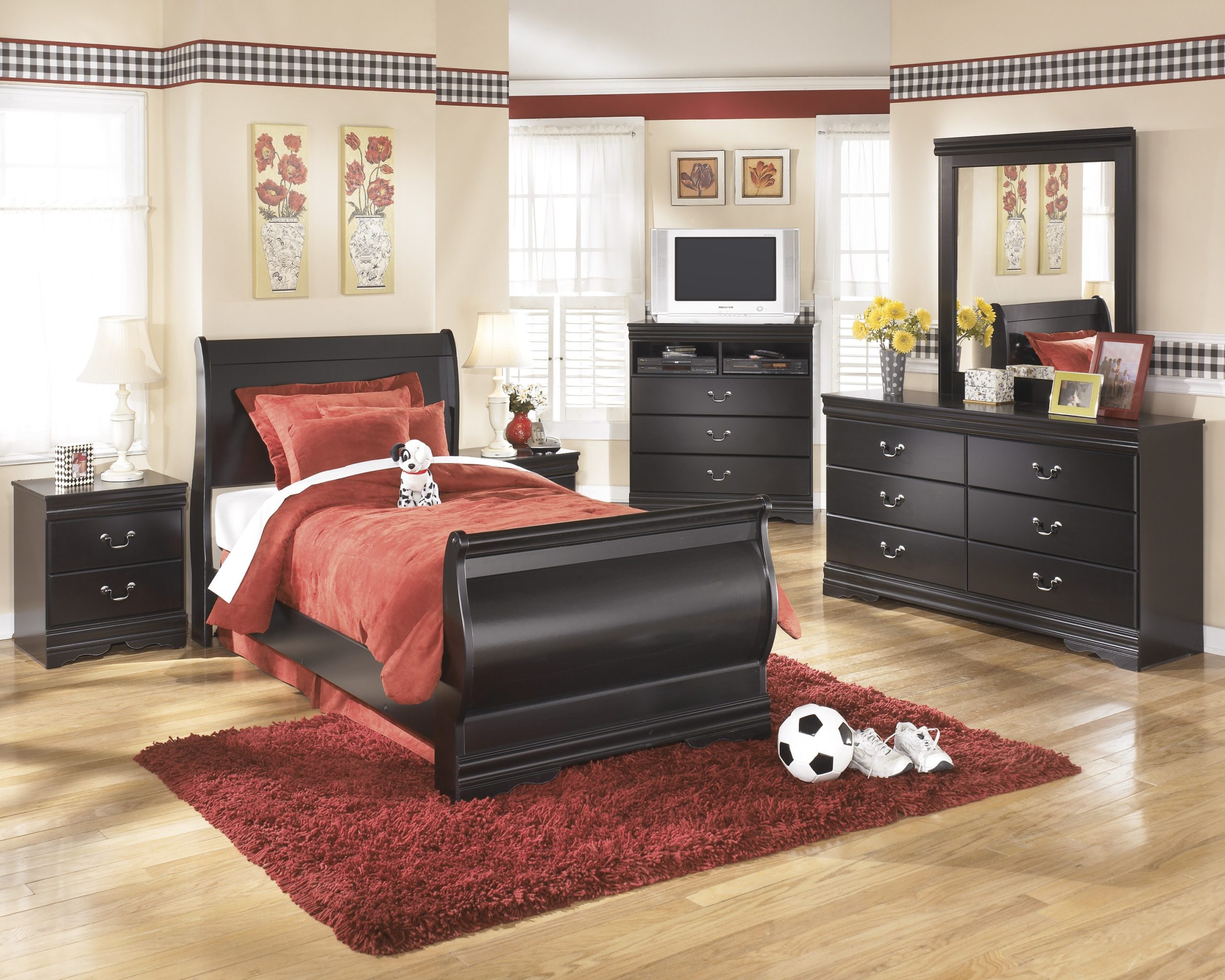 Signature Design by Ashley Huey Vineyard Twin Sleigh Bed - Image 2