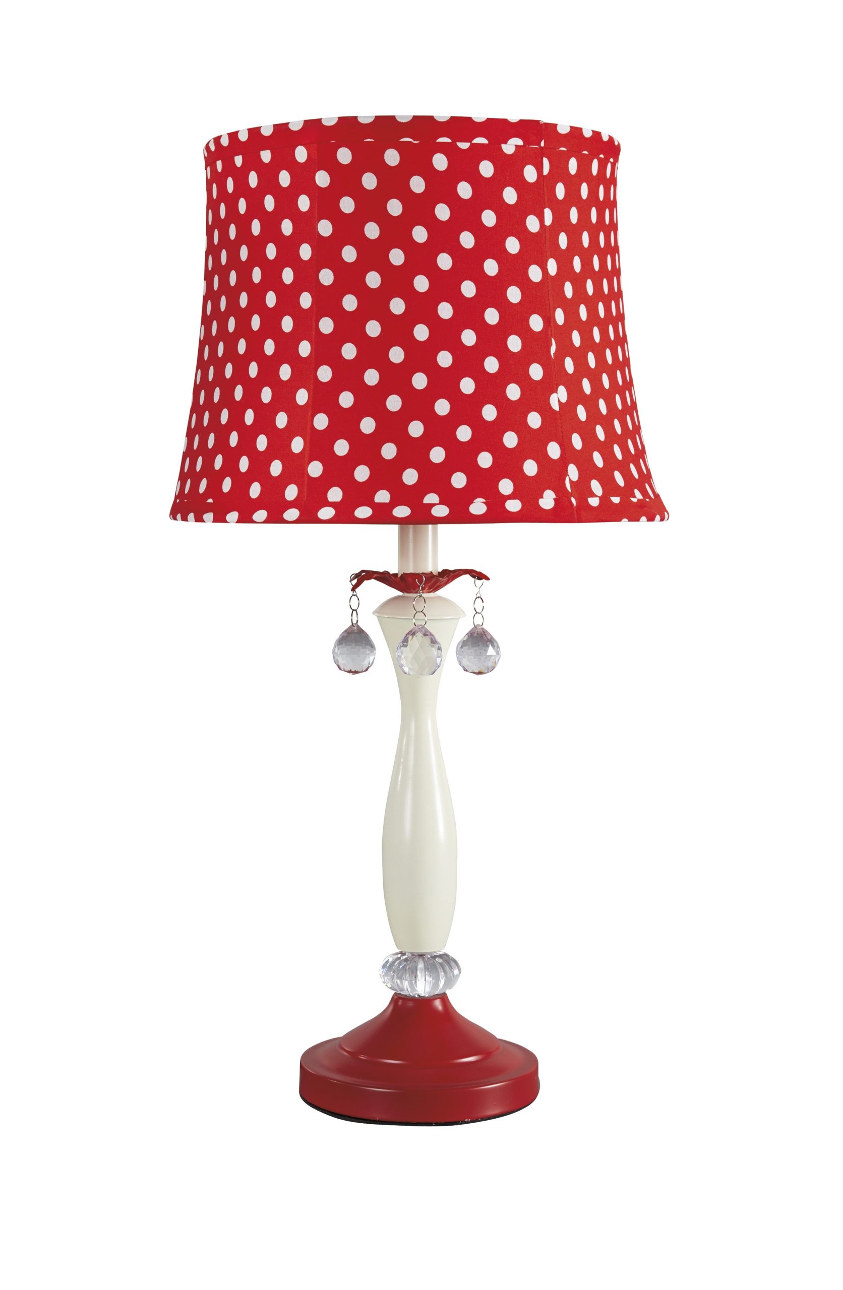 Signature Design by Ashley Shasta Cream & Red Table Lamp w/Acrylic Accents
