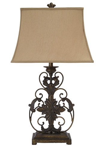 Signature Design by Ashley Table Gold Finish Metal Table Lamp