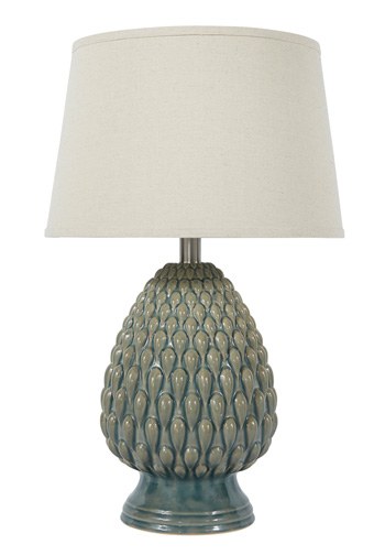 Signature Design by Ashley Vintage Teal Ceramic Table Lamp