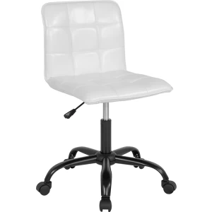 Sorrento Home and Office Task Chair in White Leather by Flash Furniture