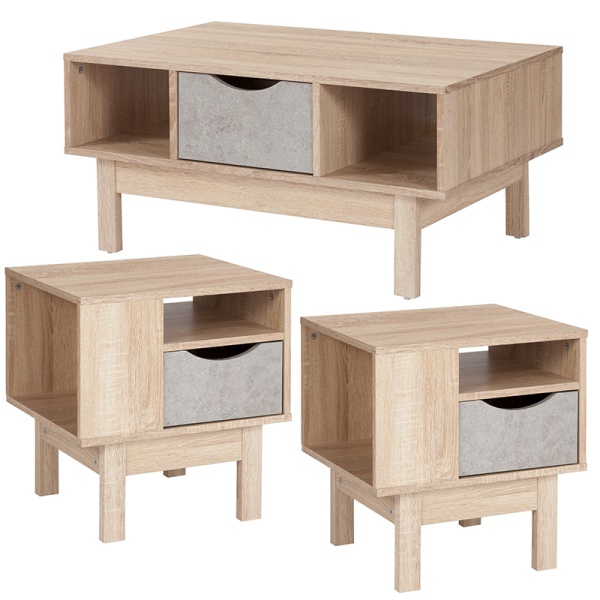 St.-Regis-Collection-3-Piece-Coffee-and-End-Table-in-Oak-Wood-Grain-Finish-with-Gray-Drawers-by-Flash-Furniture