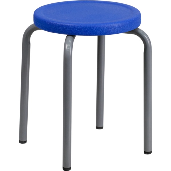 Stackable-Stool-with-Blue-Seat-and-Silver-Powder-Coated-Frame-by-Flash-Furniture