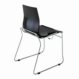 Stacking Dining Chair with Black Seat Color by Domitalia