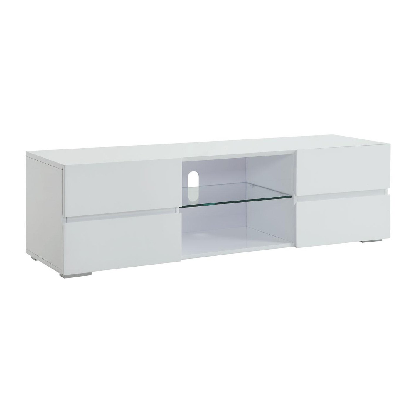 TV Stand with Drawers with High Gloss White Finish by Coaster Fine Furniture
