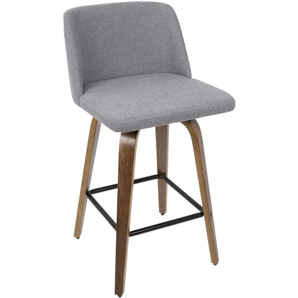 Toriano-Mid-Century-Modern-Counter-Stool-in-Walnut-and-Grey-Fabric-by-LumiSource