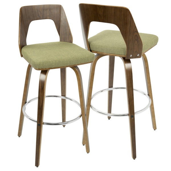 Trilogy-Mid-Century-Modern-Barstool-in-Walnut-and-Green-Fabric-by-LumiSource