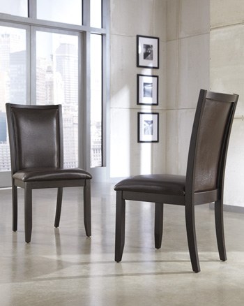 Trishelle Brown Upholstered Dining Side Chair (Set of 2) by Ashley Furniture