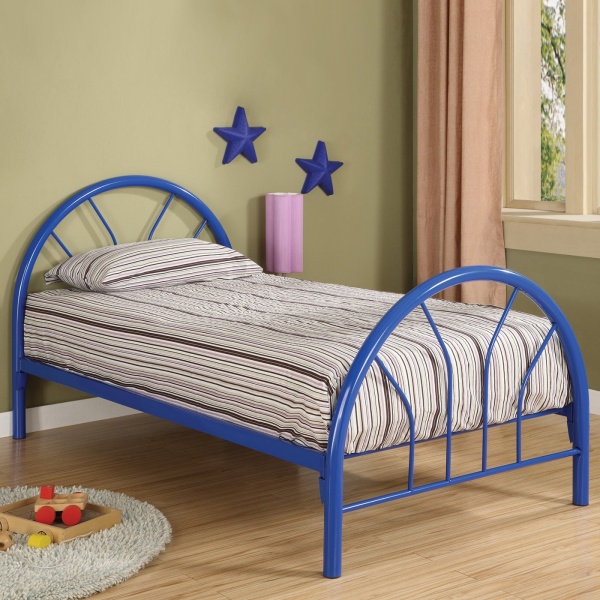 Twin-Rounded-Metal-Bed-with-Blue-Finish-by-Coaster-Fine-Furniture