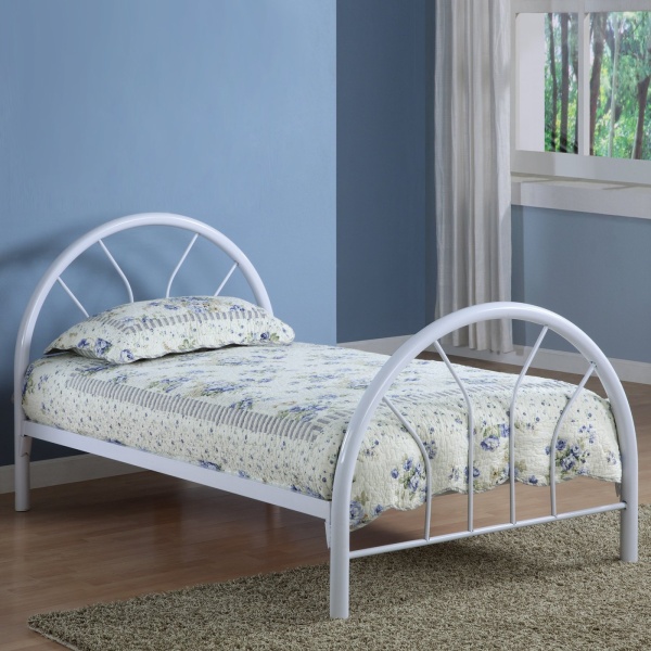 Twin-Rounded-Metal-Bed-with-White-Finish-by-Coaster-Fine-Furniture