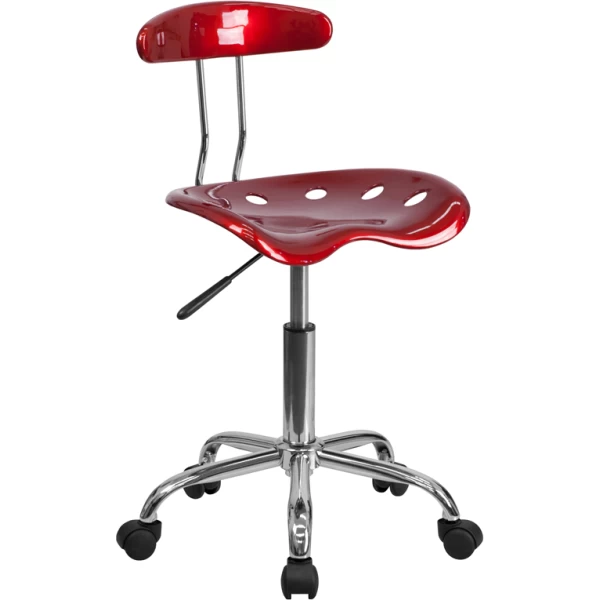 Vibrant-Wine-Red-and-Chrome-Swivel-Task-Chair-with-Tractor-Seat-by-Flash-Furniture