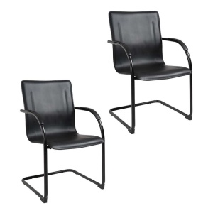 Vinyl Side Chair with Black Finish (Set of 2) by Boss Office Products