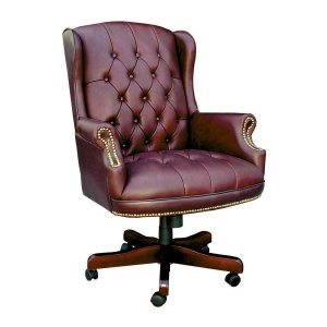 Wingback Office Chair with Burgundy Caressoft Upholstery by Boss Office Products