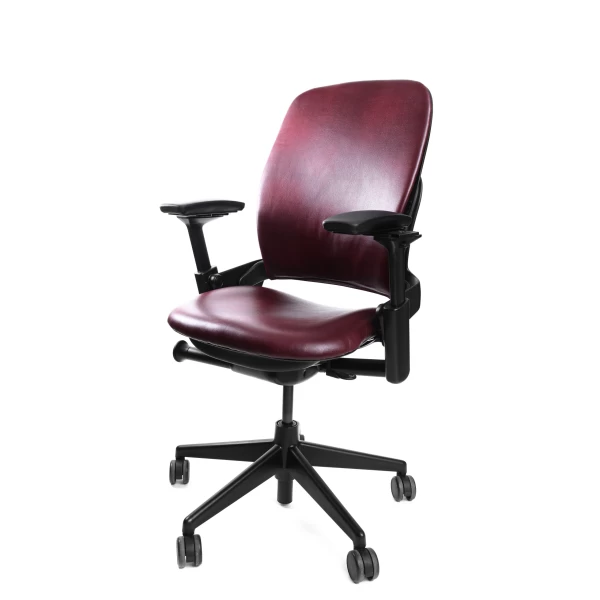 Leap Chair V2 by Steelcase - Leather - Rich Burgundy
