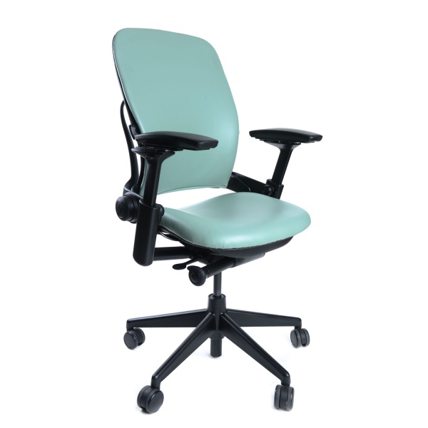 Leap Chair V2 by Steelcase - Leather - Soft Teal